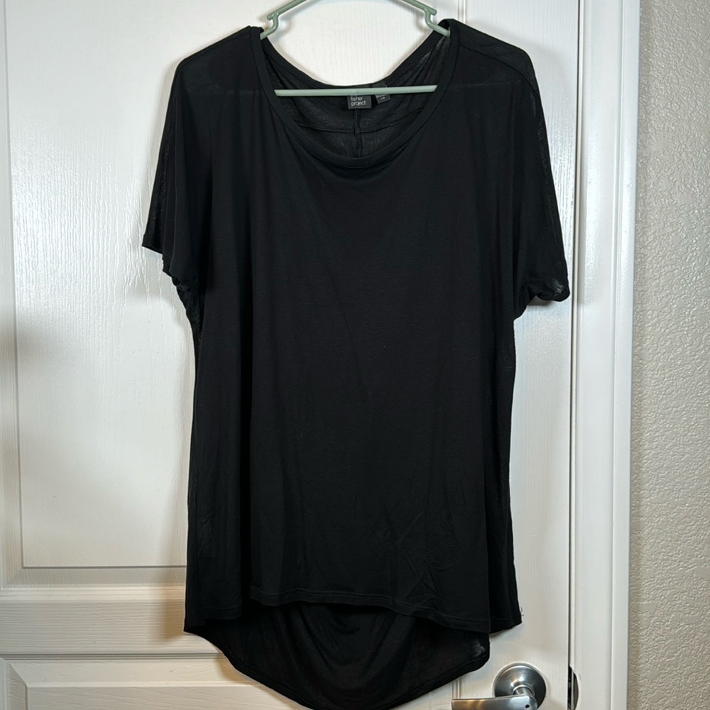 Eileen Fisher The Fisher Project Black Tencel Shirt Blouse Large EUC #0977-OAK - Picture 2 of 5